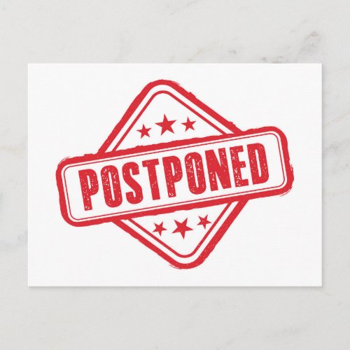Postponed Change The Date Event Cancellation Postcard