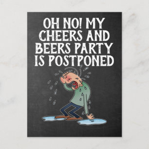 Postponed Cheers And Beers Party Cancellation Postcard