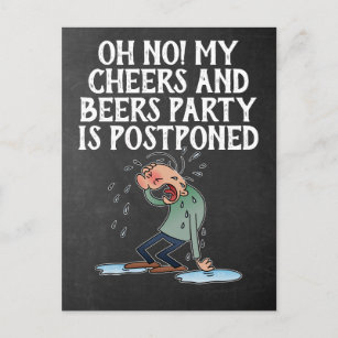 Postponed Cheers And Beers Party Cancellation Postcard