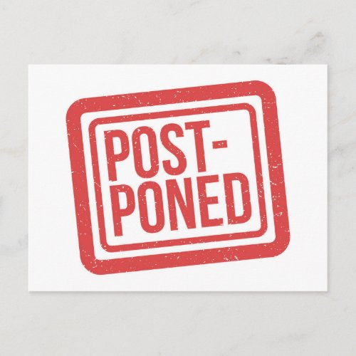 Postponed Event Change The Date Cancellation Postcard
