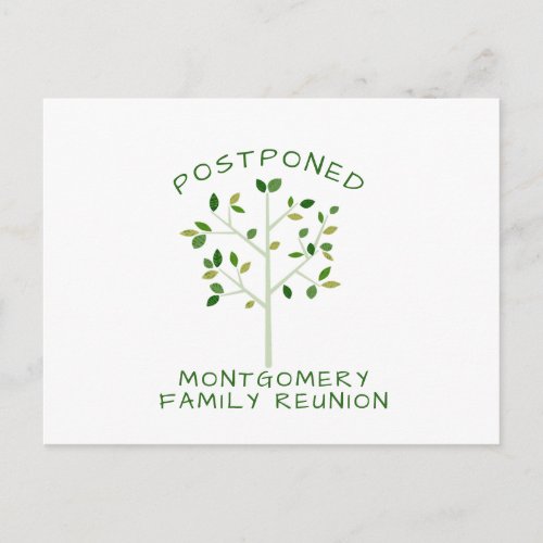 Postponed Family Reunion Simple Green Family Tree