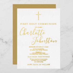 Postponed First Holy Communion Foil Invitation