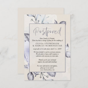 Postponed -Rustic Lilac and Alabaster Peony Floral Invitation