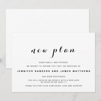 Postponed Wedding Announcement | Zazzle
