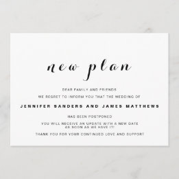 Postponed Wedding Announcement