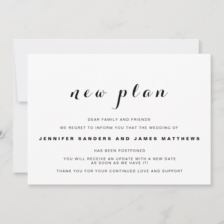 Postponed Wedding Announcement | Zazzle