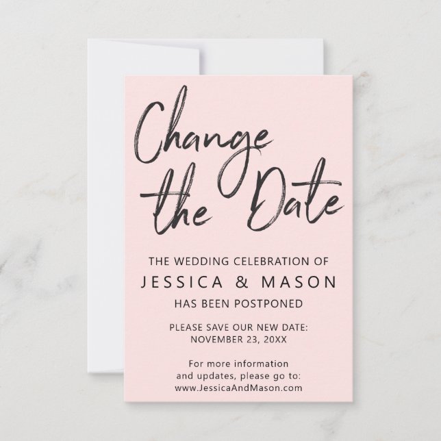 Postponed Wedding Announcement Card (Front)