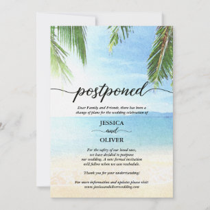 Postponed Wedding Announcement Cards Beach Theme