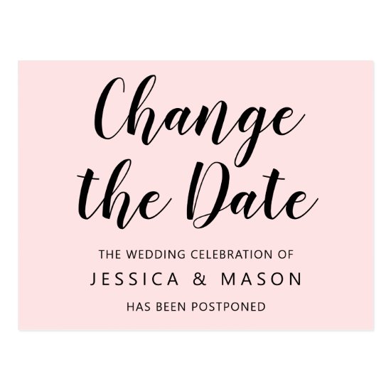 Postponed Wedding Announcement Change The Date Postcard