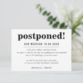 POSTPONED WEDDING announcement simple information | Zazzle