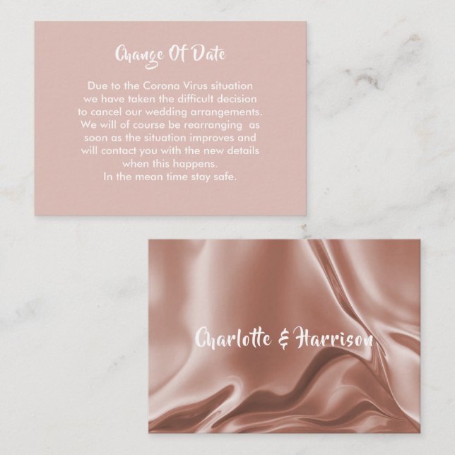Postponed Wedding Change Of Date Announcement (Front/Back)