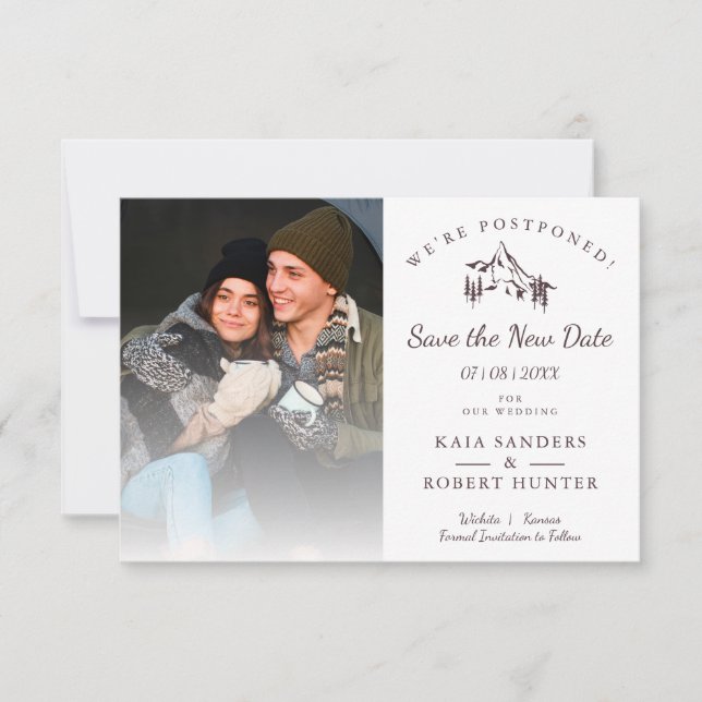 Postponed Wedding Couple Photo Mountain Landscape (Front)