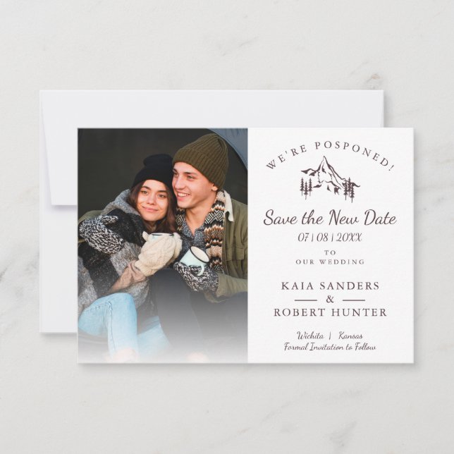 Postponed Wedding Couple Photo Mountain Landscape (Front)