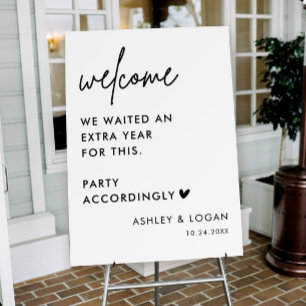 Postponed Wedding Funny Welcome Sign 