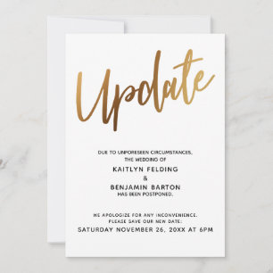 Postponed Wedding Gold Update Announcement