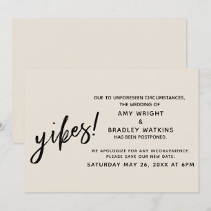 Postponed Wedding Humor Yikes! Cream Announcement