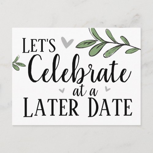 Postponed Wedding Later Date Celebration Postcard