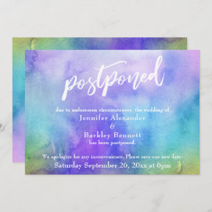 Postponed Wedding Pastel Watercolor Wash Card