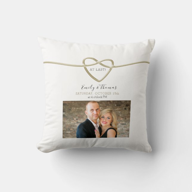 Postponed Wedding Save The Date Invitation Throw Pillow (Front)