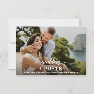 Postponed Wedding Update Floral Gold Photo Announcement