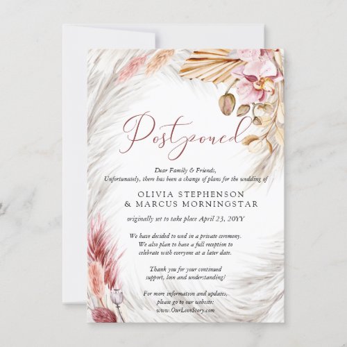 Postponed Wedding Watercolor Pale Blush Pink Invit Invitation