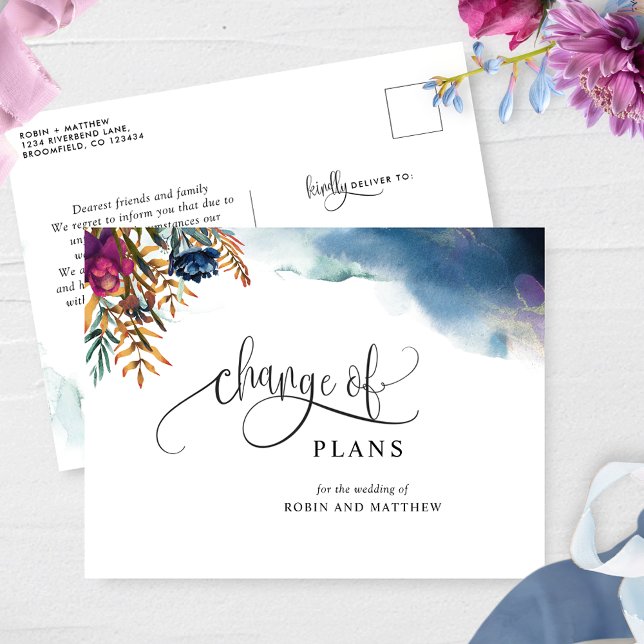 Postponement / Change of Plans Mystic Wedding  Announcement Postcard (Creator Uploaded)