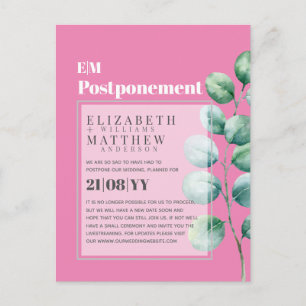 Postponement Eucalyptus Greenery Change of Plans Postcard