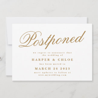 Postponement Wedding Update White Change Date Save The Date