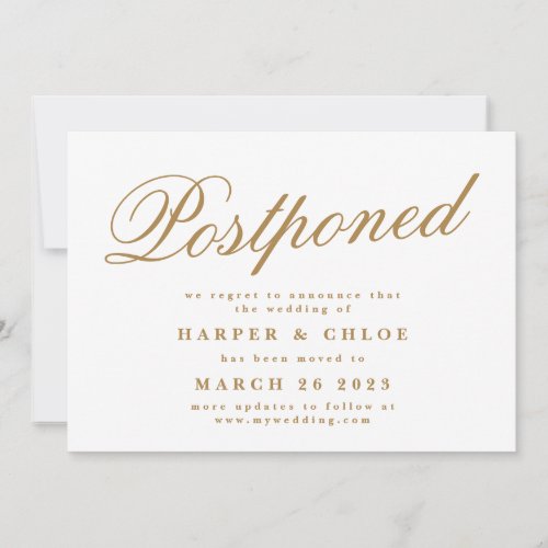 Postponement Wedding Update White Change Date Save The Date