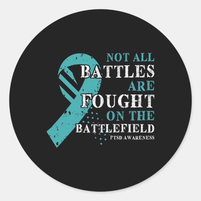 Posttraumatic Stress Disorder Awareness Veteran Su Classic Round Sticker (Front)