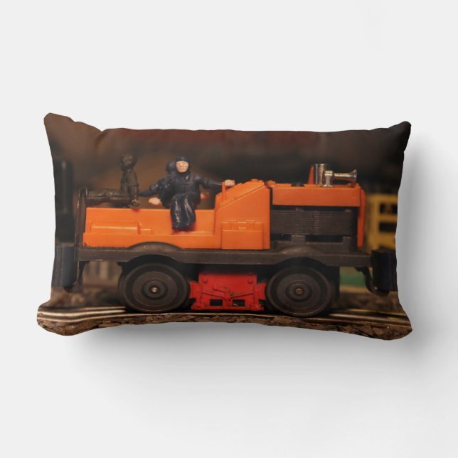 Postwar Lionel Gang Car Pillow (Front)