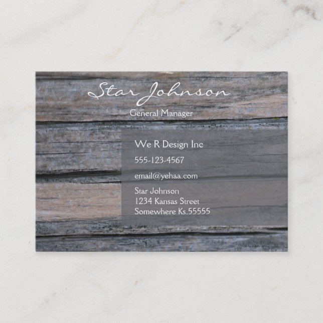 Postwood Gray Business Card (Front)
