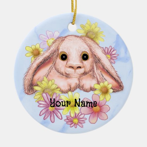 Posy Bunny Rabbit Ceramic Ornament