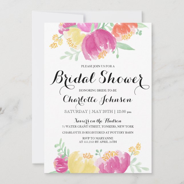 Posy Garden | Bridal Shower Invitation (Front)