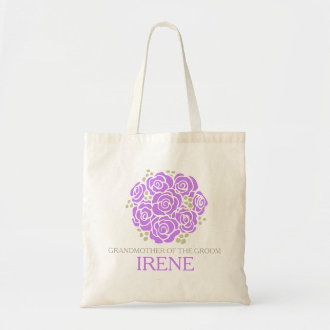 Posy grooms grandmother purple wedding favor bag (Front)