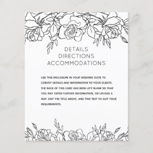 Posy Of Roses Wedding Details Enclosure Card