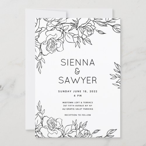 Posy of Roses Wedding Invitation