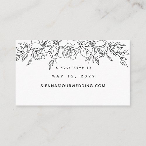 Posy Of Roses Wedding Online RSVP Card