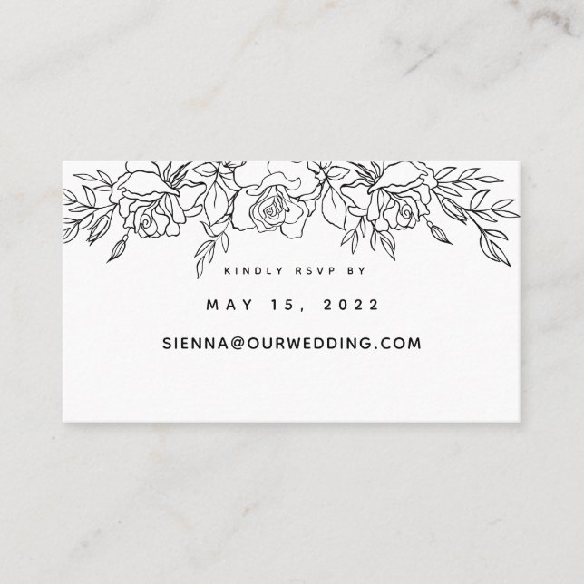 Posy Of Roses Wedding Online RSVP Card (Front)