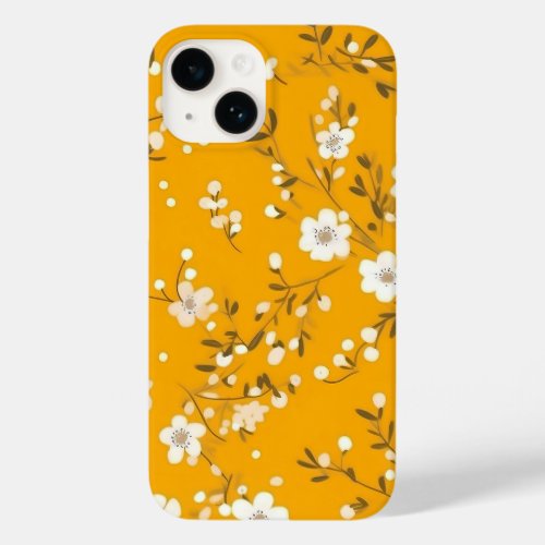 Posy Print On Gold Case_Mate iPhone 14 Case