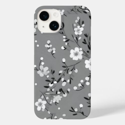 Posy Print On Gray Case_Mate iPhone 14 Case