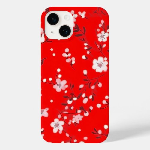 Posy Print On Red Case_Mate iPhone 14 Case