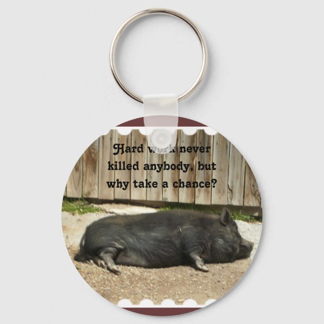 Pot Bellied Pig Keychain (Front)