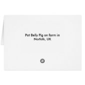 Pot Belly Pig, Norfolk UK Cards (Back Horizontal)