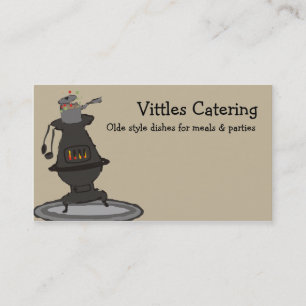 Pot belly stove cooking chef business cards