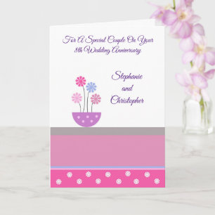 Pot Flowers Personalised 8th Wedding Anniversary Card