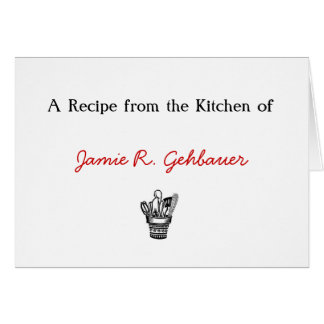pot full of utensils, A Recipe from the Kitchen... Cards