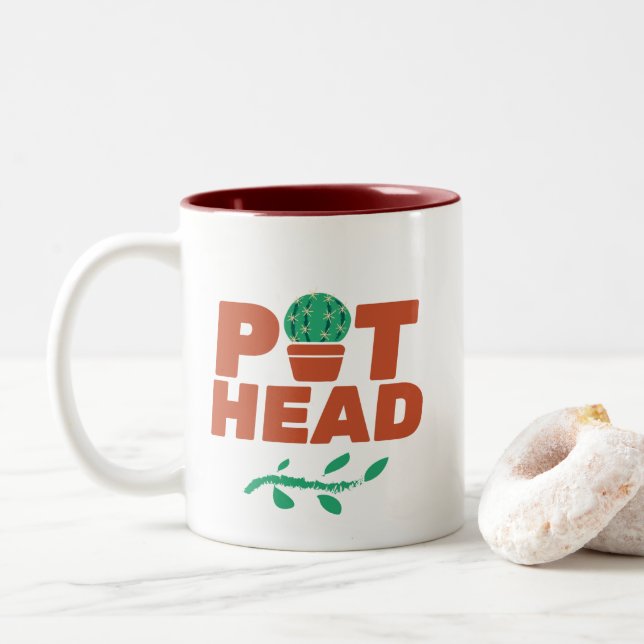Pot Head Potted Plants Mug (With Donut)
