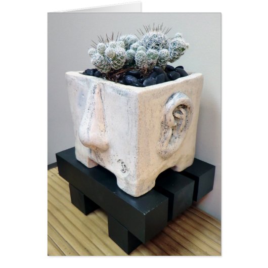 Pot Head with Thimble Cactus by Succulent Designs Cards (Front)