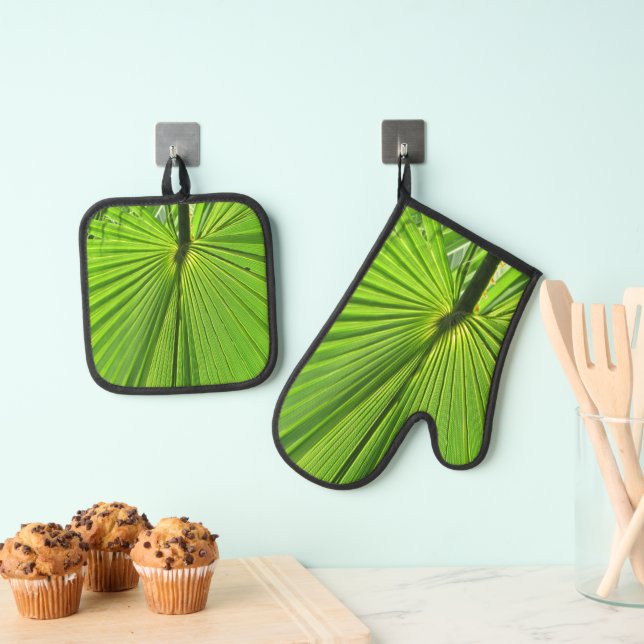 Pot Holder Set - Palm Frond (Insitu(Hanging))